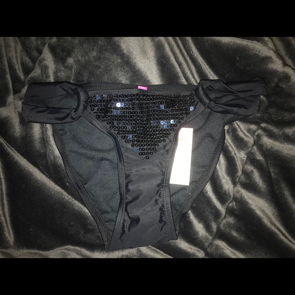 Black sequined bikini bottom
